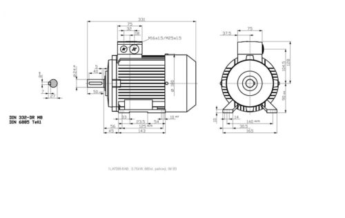 vykres prirubovy elektromotor Siemens kW 5