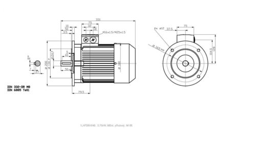 vykres prirubovy elektromotor Siemens kW 4