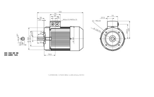 vykres prirubovy elektromotor Siemens kW 12