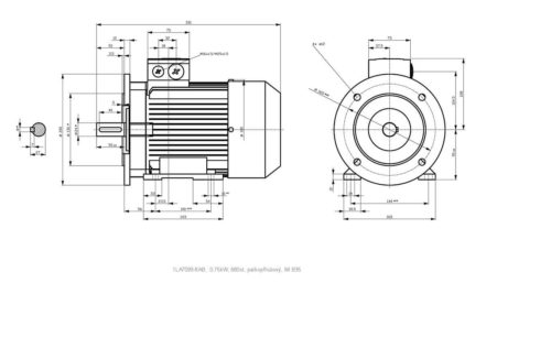 vykres prirubovy elektromotor Siemens kW 1