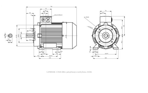 výkres v80 prirubovy elektromotor Siemens