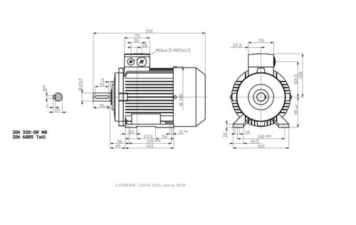 vykres prirubovy elektromotor Siemens kW 9