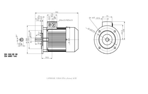 vykres prirubovy elektromotor Siemens kW 90