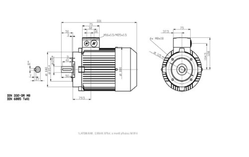 vykres prirubovy elektromotor Siemens kW 758