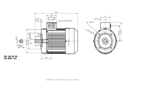 vykres prirubovy elektromotor Siemens kW 75