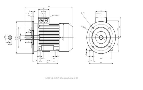 vykres prirubovy elektromotor Siemens kW 7