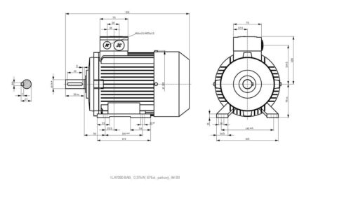 vykres elektromotor Siemens rozmery kW 14