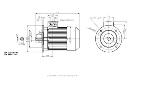 vykres elektromotor Siemens rozmery kW 13