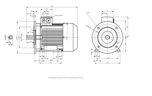 vykres prirubovy elektromotor Siemens kW 22