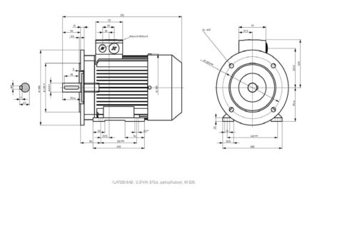 vykres prirubovy elektromotor Siemens kW 22