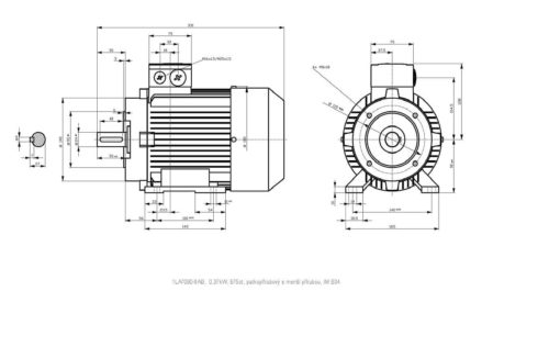 vykres prirubovy elektromotor Siemens kW 11