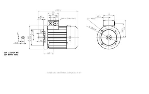 vykres elektromotor Siemens rozmery kW 17