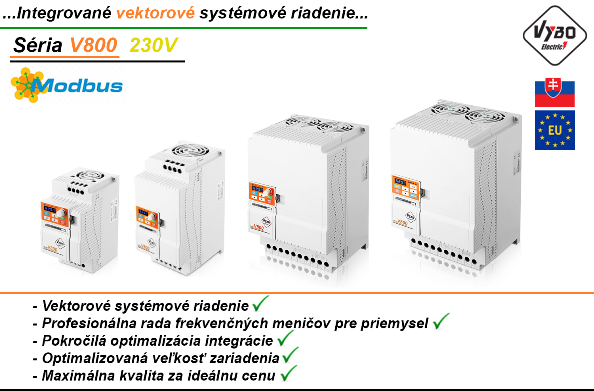 frekvenčné meniče V800 230V