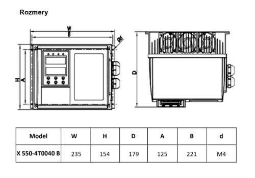 frekvenčný menič 4,0kw X550