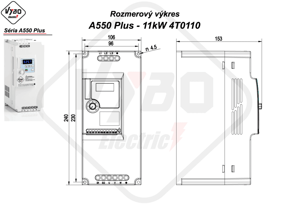 rozmerový výkres A550 Plus 4T0110