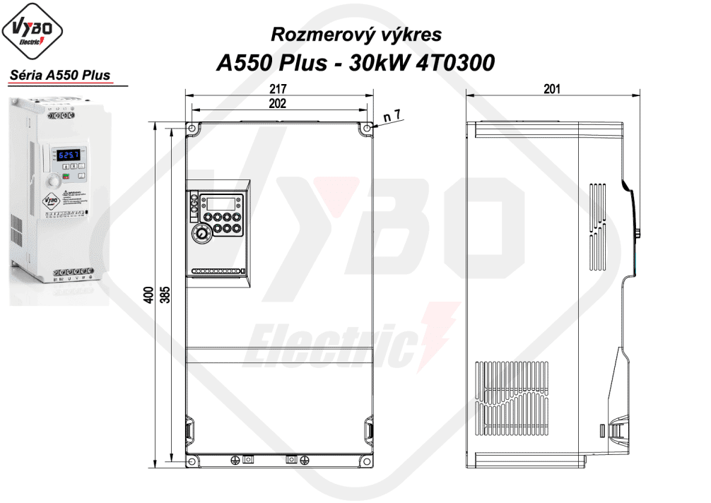 rozmerový výkres A550 Plus 4T0300