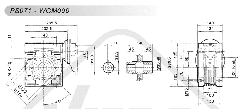 schémy zapojenia čelná medziprevodovka PS071