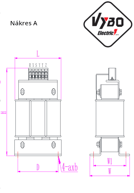 tlmivky rozmerová schéma A vybo electric