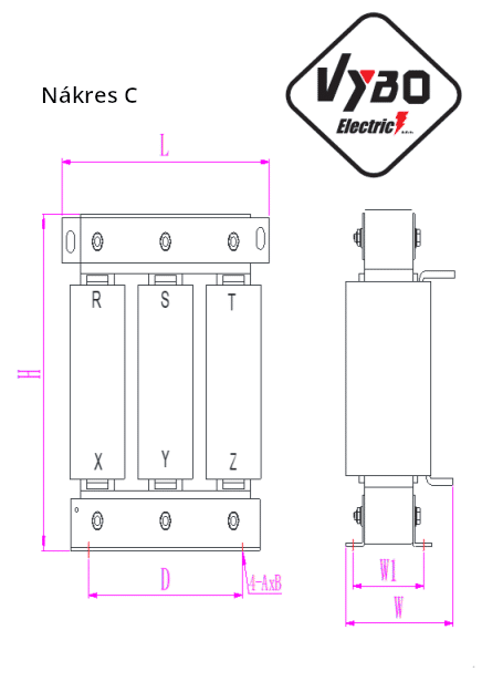 tlmivky rozmerová schéma C vybo electric