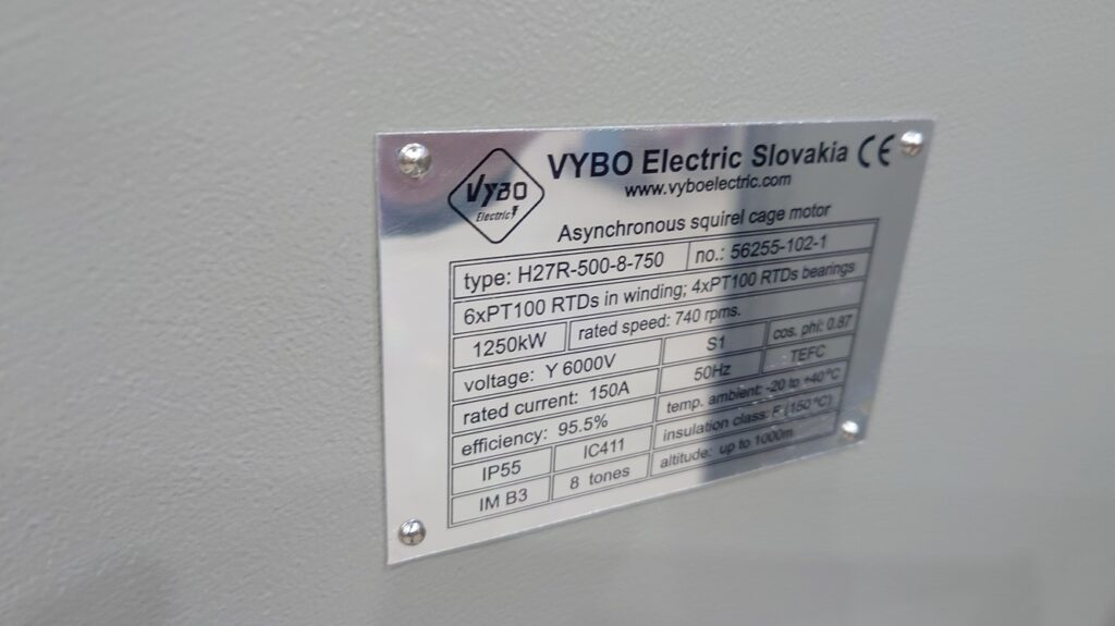 elektromotor 1250kW 6000V IC611 priemysel